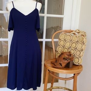 Forever 21 Contemporary Navy Button Dress